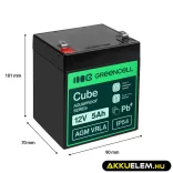 GreenCell AGM VRLA 12V 5Ah akkumulátor (91x70x102mm) - GreenCell