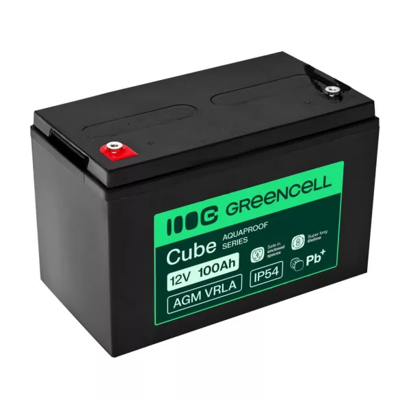 GreenCell AGM VRLA 12V 100Ah akkumulátor UPS-ekhez lakóautókhoz (332x175x220mm) - GreenCell