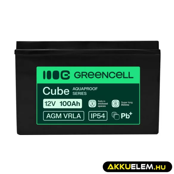 GreenCell AGM VRLA 12V 100Ah akkumulátor UPS-ekhez lakóautókhoz (332x175x220mm) - GreenCell
