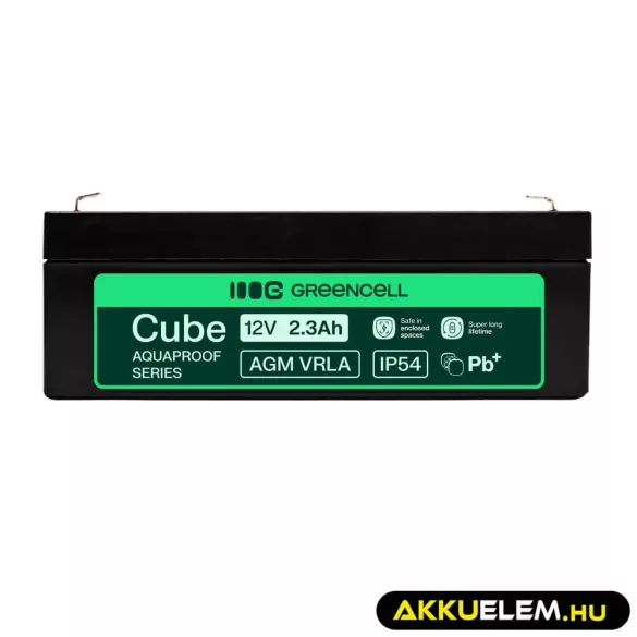 GreenCell AGM VRLA 12V 2.5Ah akkumulátor (178x36x66mm) - GreenCell