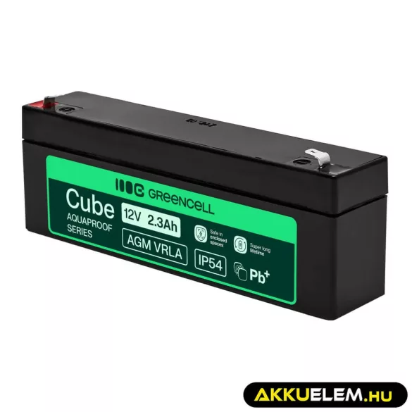 GreenCell AGM VRLA 12V 2.5Ah akkumulátor (178x36x66mm) - GreenCell