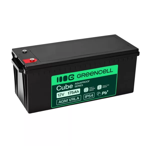GreenCell AGM VRLA 12V 175Ah akkumulátor hajókhoz napelemes rendszerekhez (532x207x220mm) - GreenCell