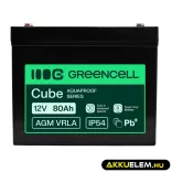 GreenCell AGM VRLA 12V 80Ah akkumulátor UPS-ekhez lakóautókhoz (260x168x216mm) - GreenCell