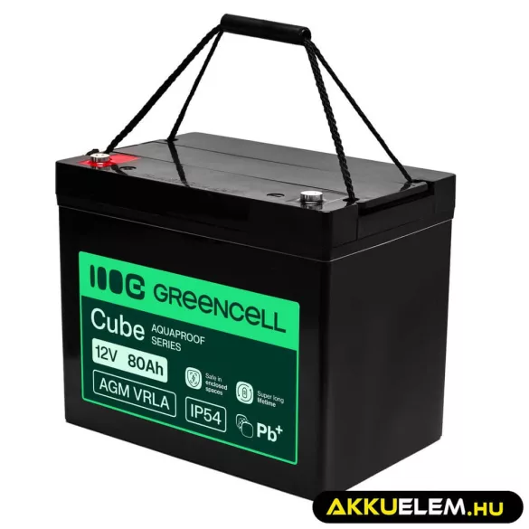 GreenCell AGM VRLA 12V 80Ah akkumulátor UPS-ekhez lakóautókhoz (260x168x216mm) - GreenCell