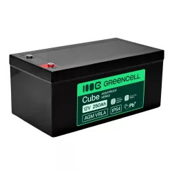   GreenCell AGM VRLA 12V 250Ah akkumulátor hajókhoz napelemes rendszerekhez (520x268x225mm) - GreenCell