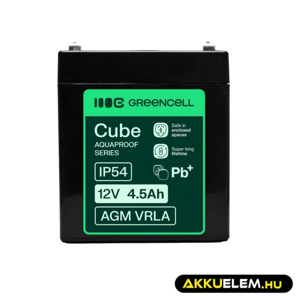 GreenCell AGM VRLA 12V 4.5Ah akkumulátor (90x70x106mm) - GreenCell