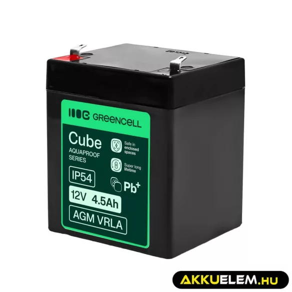 GreenCell AGM VRLA 12V 4.5Ah akkumulátor (90x70x106mm) - GreenCell