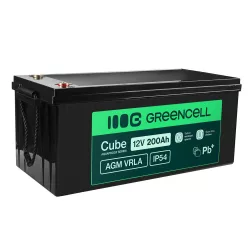   GreenCell AGM VRLA 12V 200Ah akkumulátor solar hajókhoz applications (240x522x226mm) - GreenCell