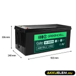 GreenCell AGM VRLA 12V 200Ah akkumulátor solar hajókhoz applications (240x522x226mm) - GreenCell