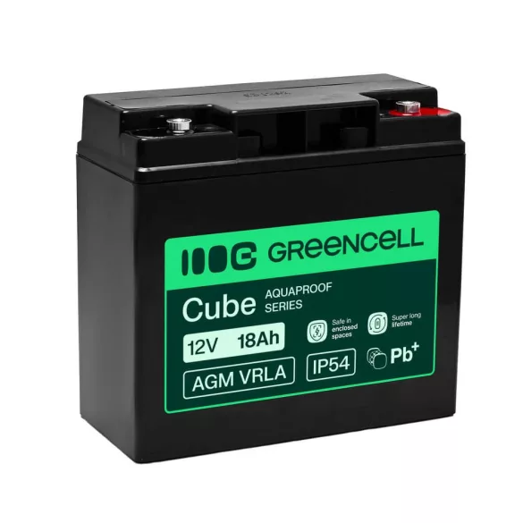 GreenCell AGM VRLA 12V 18Ah akkumulátor (181x77x167mm) - GreenCell