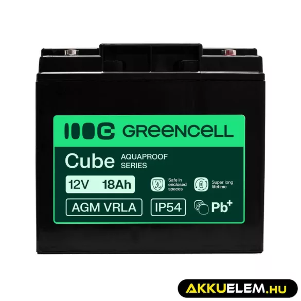 GreenCell AGM VRLA 12V 18Ah akkumulátor (181x77x167mm) - GreenCell