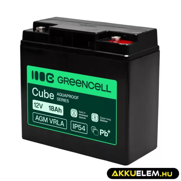GreenCell AGM VRLA 12V 18Ah akkumulátor (181x77x167mm) - GreenCell