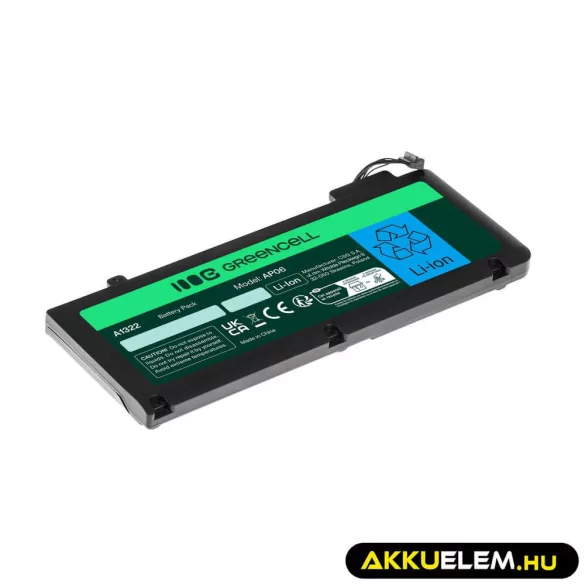 Utángyártott laptop akkumulátor A1322 Apple MacBook Pro 13 A1278 ( Early 2009 Early 2010 Early 2011 Late 2011 Early 2012) - GreenCell