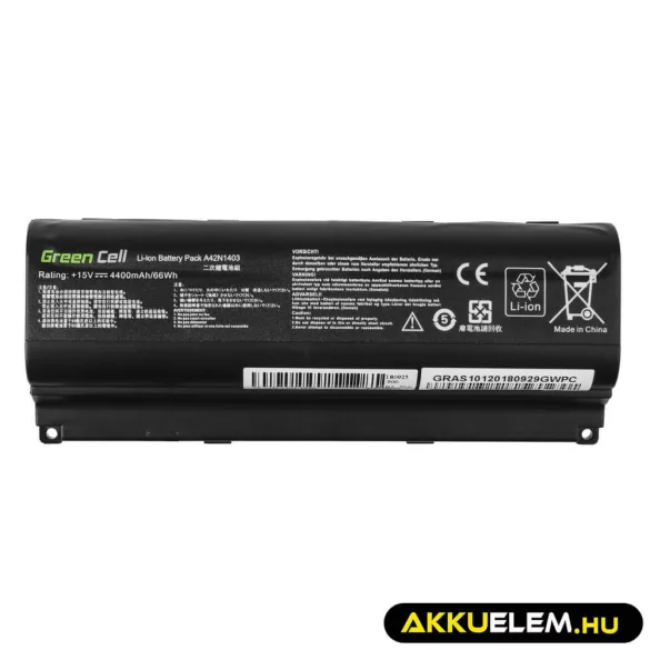 Utángyártott laptop akkumulátor A42N1403 Asus ROG G751 G751J G751JL G751JM G751JT G751JY - GreenCell