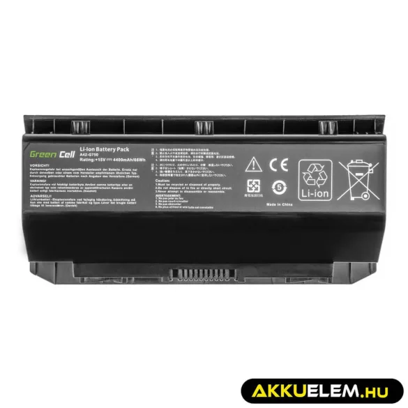 Utángyártott laptop akkumulátor A42-G750 Asus G750 G750J G750JH G750JM G750JS G750JW G750JX G750JZ - GreenCell