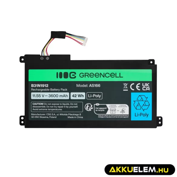 Utángyártott laptop akkumulátor Asus C31N1912 / B31N1912 3HWPP ASUS VivoBook 14: E410MA L410MA E410KA E510MA - GreenCell
