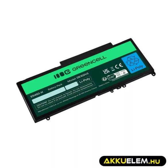 Utángyártott laptop akkumulátor G5M10 0WYJC2 Dell Latitude E5250 E5450 E5550 - GreenCell