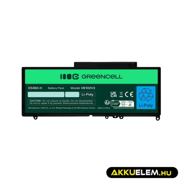 Utángyártott laptop akkumulátor G5M10 0WYJC2 Dell Latitude E5250 E5450 E5550 - GreenCell