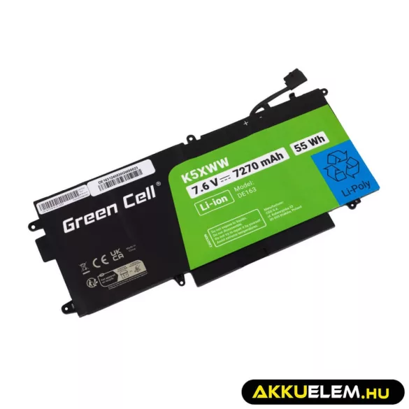 Utángyártott Laptop akkumulátor K5XWW Dell Latitude 7390 2-in-1 5289 7389 - GreenCell