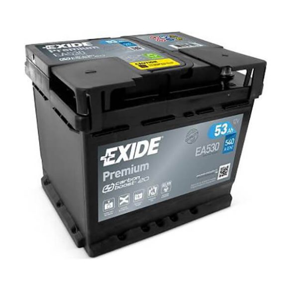 53Ah EXIDE Premium EA530 autó akkumulátor JOBB+