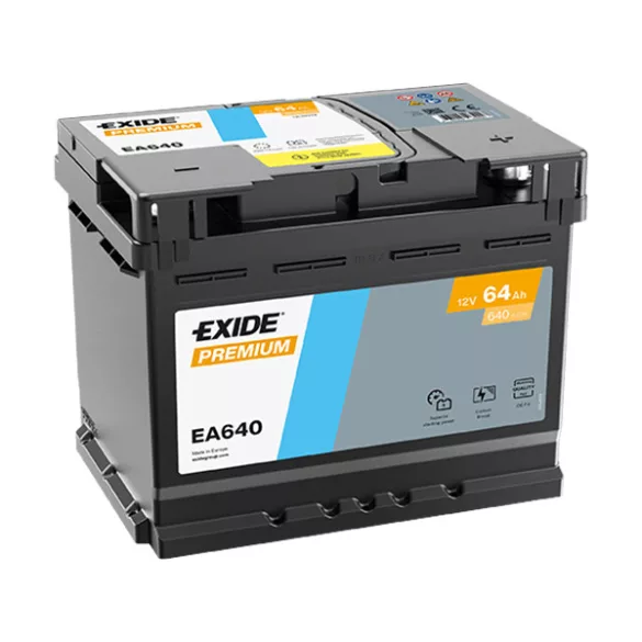 64Ah EXIDE Premium EA640 autó akkumulátor JOBB+