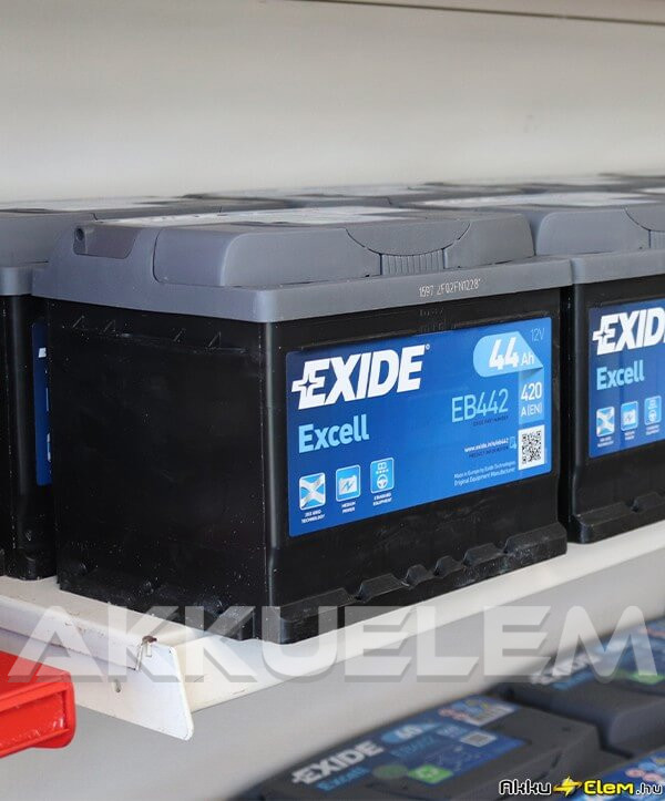 44Ah EXIDE Excell EB442 akkumulátor JOBB+