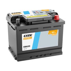 62Ah EXIDE Excell EB620 akkumulátor JOBB+
