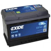 74Ah EXIDE Excell EB740 autó akkumulátor JOBB+