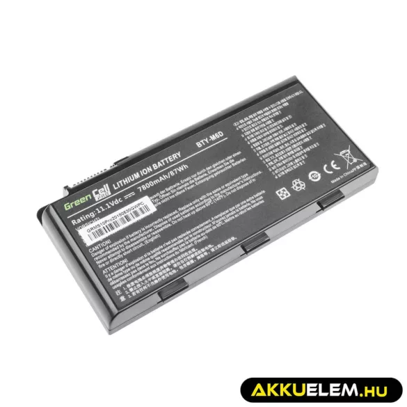 Utángyártott laptop akkumulátor PRO BTY-M6D MSI GT60 GT70 GT660 GT680 GT683 GT780 GT783 GX660 GX680 GX780 - GreenCell