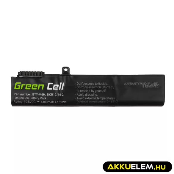 Utángyártott laptop akkumulátor BTY-M6H MSI GE62 GE63 GE72 GE73 GE75 GL62 GL63 GL73 GL65 GL72 GP62 GP63 GP72 GP73 GV62 GV72 PE60 PE70 - GreenCell