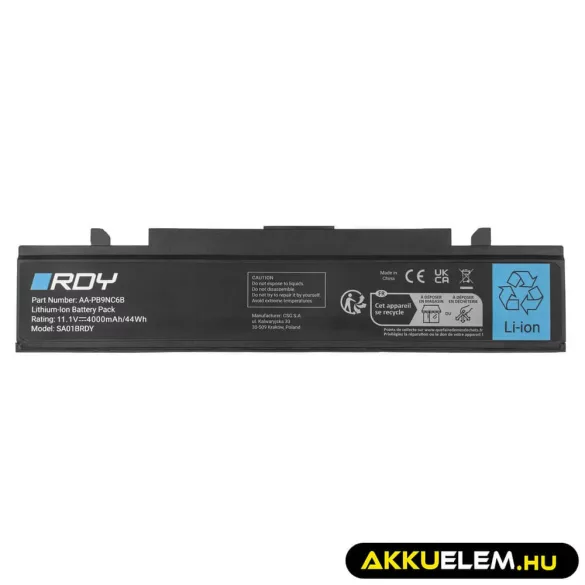 Utángyártott laptop akkumulátor AA-PB9NC6B AA-PB9NS6B Samsung R519 R522 R530 R540 R580 R620 R719 R780 RV510 RV511 - GreenCell