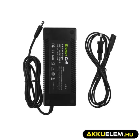 Utángyártott elektromos kerékpár akkumulátor töltő 54.6V 2A (5.5*2.1mm) E-BIKE 48V - GreenCell
