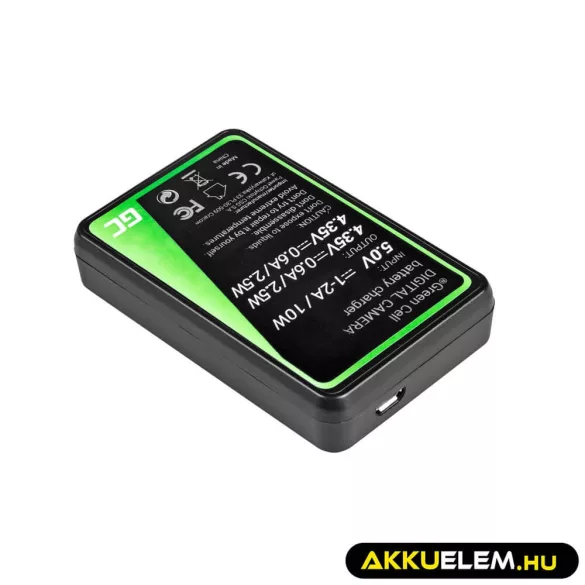 Utángyártott töltő AHBBP-501 GoPro AHDBT-501 Hero 5 Hero 6 Hero 7 HD fekete Fehér Silver Edition (4.35V 2.5W 0.6A) - GreenCell