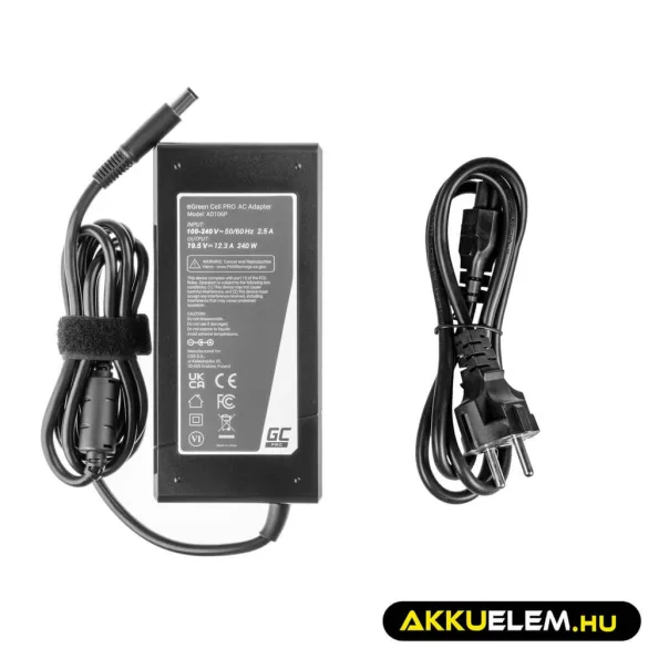 Utángyártott PRO laptop adapter töltő / AC Adapter 19.5V 12.3A 240W Dell Precision 7510 7710 M4700 M4800 M6600 M6700 M6800 Alienware 17 - GreenCell