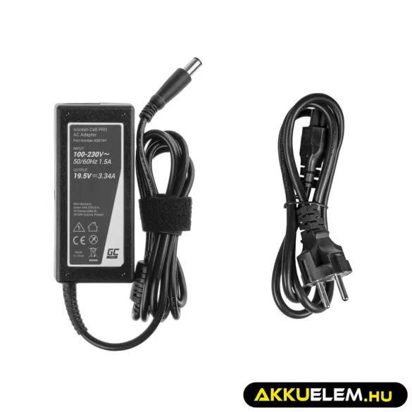 Utángyártott PRO laptop adapter töltő / AC Adapter 19.5V 3.34A 65W Dell Latitude E6330 E6410 E6430 E6530 E7440 Inspiron 15 5558 15R N5110 - GreenCell