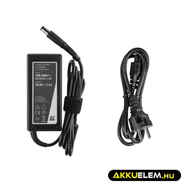 Utángyártott PRO laptop adapter töltő / AC Adapter 18.5V 3.5A 65W HP 250 G1 255 G1 ProBook 450 G2 455 G2 Compaq Presario CQ56 CQ57 CQ58 - GreenCell