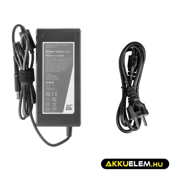 Utángyártott PRO laptop adapter töltő / AC Adapter 19.5V 7.7A 150W HP EliteBook 8530p 8530w 8540p 8540w 8560p 8560w 8730w ZBook 15 G1 G2 - GreenCell