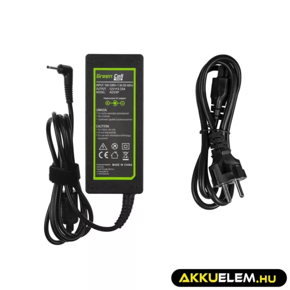 Utángyártott PRO töltő / AC Adapter 12V 3.33A 40W Samsung 303C XE303C12 500C XE500C13 500T XE500T1C 700T XE700T1C - GreenCell