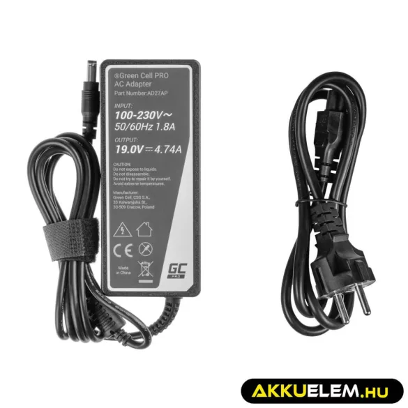 Utángyártott PRO töltő / AC Adapter 19V 4.74A 90W Asus A52 K50IJ K52 K52F K52J K53S K53SV X52 X52J X53S X53U X54C X54 X54H - GreenCell