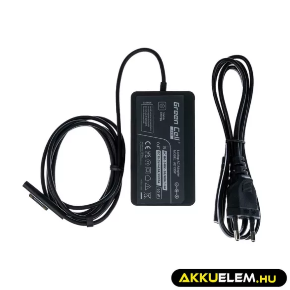 Utángyártott PRO 1706 65W 15V 4A töltő Adapter Microsoft Surface Laptop Pro Book Go - GreenCell