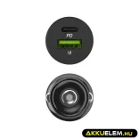 Greencell autós töltő 38W PowerRide Nano38 mit USB-C USB-A Power Delivery Ultra Charge - GreenCell