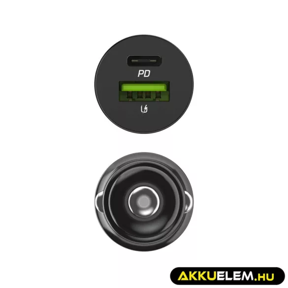 Greencell autós töltő 38W PowerRide Nano38 mit USB-C USB-A Power Delivery Ultra Charge - GreenCell