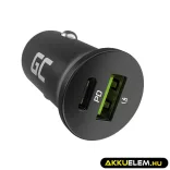 Greencell autós töltő 38W PowerRide Nano38 mit USB-C USB-A Power Delivery Ultra Charge - GreenCell