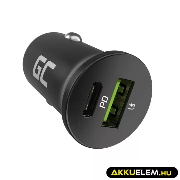 Greencell autós töltő 38W PowerRide Nano38 mit USB-C USB-A Power Delivery Ultra Charge - GreenCell