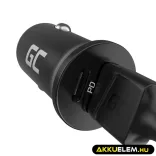 Greencell autós töltő 38W PowerRide Nano38 mit USB-C USB-A Power Delivery Ultra Charge - GreenCell