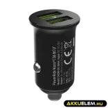Greencell autós töltő 36W PowerRide Nano36 mit 2x USB-A Ultra Charge - GreenCell
