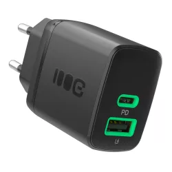   Greencell PowerSource Duo30 töltő USB/USB-C fekete Power Adapter 30W Power Delivery - GreenCell