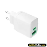 Greencell PowerSource Duo30 töltő USB/USB-C Fehér Power Adapter 30W Power Delivery - GreenCell