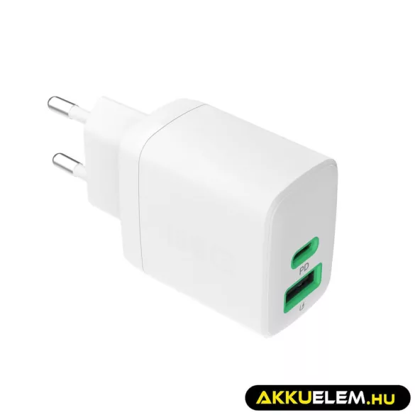 Greencell PowerSource Duo30 töltő USB/USB-C Fehér Power Adapter 30W Power Delivery - GreenCell