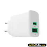 Greencell PowerSource Duo30 töltő USB/USB-C Fehér Power Adapter 30W Power Delivery - GreenCell